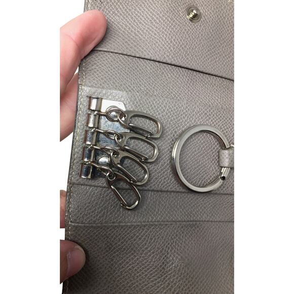 TOD'S 5 Key Keyholder Wallet - Beige/Gray Pebbled Leather - Picture 7 of 10